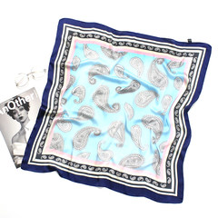 South Korea's new Paisley small square scarf small spring and summer fashion decoration all-match Korean female head scarf Sky blue + powder
