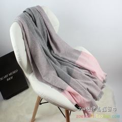 Autumn and winter high grade pure cashmere britains crash color plaid scarf shawl dual-use women thicken warm super long style powder grey grid