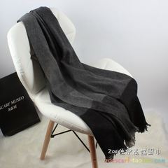 Autumn and winter high - grade pure cashmere britains crash color plaid scarf shawl dual-use women thicken warm super long black gray grid