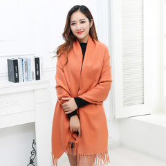 Popular men and women imitation cashmere scarf thick autumn and winter authentic red unit gifts orange