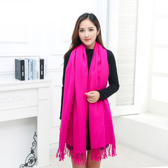 Fashionable men and women imitation cashmere scarf thick autumn and winter authentic red unit activity gifts fresh rose red