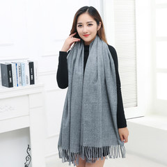 Pop men and women imitation cashmere scarf thick autumn and winter authentic red unit gifts in the gray