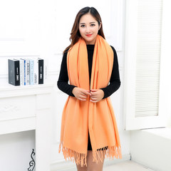 Fashionable men and women imitation cashmere shawl thickened autumn and winter real red unit gifts orange yellow