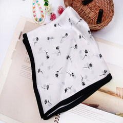 Korean crash color temperament silk scarf decorative scarf spring white 662 (60CM square towel)