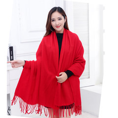 Pop men and women imitation cashmere shawl thickening autumn and winter authentic red unit activity gifts dark gray