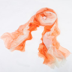 2017 new scarf super large cashmere scarf ladies autumn and winter long warm 300 ring velvet shawl dual-use orange gradient
