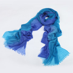 2017 new scarf, oversized cashmere scarf, ladies` autumn and winter long style, 300 ring velvet shawls, dual purpose sapphire blue peacock blue