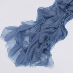 Ladies` autumn and winter cashmere scarves are made of blue and gray with 300 ring cashmere shawls in a long red color to keep warm