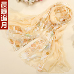 100 gifts summer ladies long silk scarves spring and summer silk mulberry silk middle aged mothers scarf shawl dawn chasing the moon