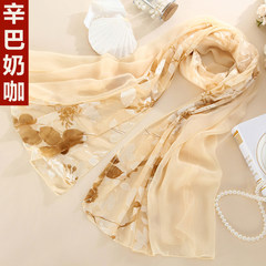 100 gifts summer ladies long silk scarves spring and summer silk mulberry silk middle-aged mother scarf shawl simba milk coffee