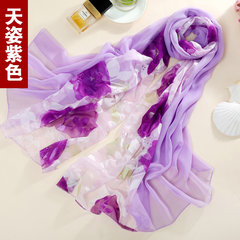 China`s big red silk scarves silk mulberry silk scarves wedding shawl summer long thin gauze scarves sky purple