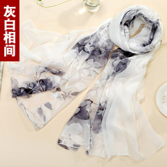 China`s big red silk scarves silk mulberry silk scarf wedding shawl summer long thin gauze scarves alternate with gray