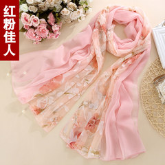 China`s big red silk scarves mulberry silk scarf wedding shawl summer long thin gauze scarves red powder beauty