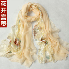 China`s big red silk scarves silk mulberry silk scarves wedding shawl summer long thin gauze scarves rich flowers