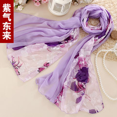 China`s big red silk scarves mulberry silk scarf wedding shawl summer long thin gauze scarves purple air east