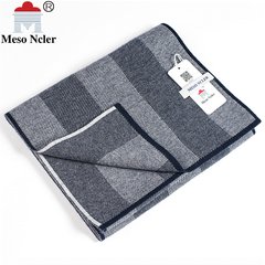 High-grade men`s scarves pure wool autumn and winter thickening youth pure color business long style pure color neck men`s gift box 9002 pure wool # on the green