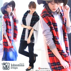 Scotland produces JOHNSTONS all Wool Plaid Scarf WD000033, Japan purchasing direct delivery MACKENZIE