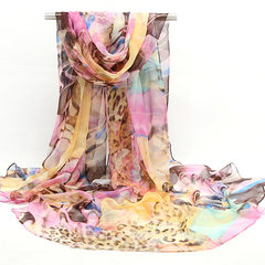 Silk sunscreen scarves, mulberry silk lengthened, shawl scarves, beach towels, flowers, leopard print
