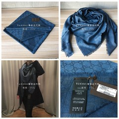Genuine Gucci scarf, large shawl, spot Belle, scarf, wool, Italy 281942 classic scarf, navy blue 4768