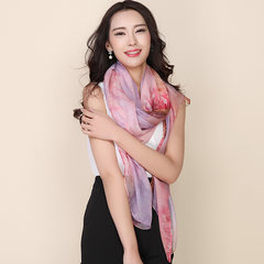Silk scarf lady summer 100% mulberry silk scarf oversize sun beach beach towel, spring and autumn wild scarf gift box, shipping insurance