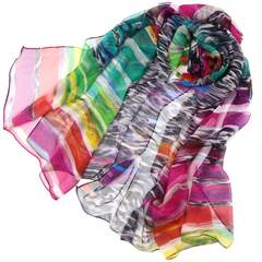 Silk top grade mulberry silk silk scarf gradual scarf, female Biker long dual-purpose sunscreen shawl, chiffon Silk Blue Beach