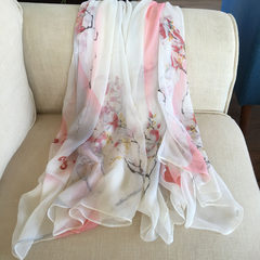 The pure silk cotton double silk summer sun female beach towel scarf scarf shawl dual-purpose air conditioner Plum blossom
