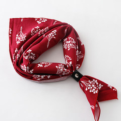 The new cotton scarf scarf male juvenile short thin square scarves masks one Korean men Red flower