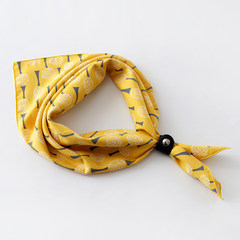 The new cotton scarf scarf male juvenile short thin square scarves masks one Korean men Yellow sapling