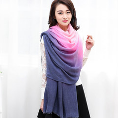 The spring and Autumn Winter Scarf Korean long winter cotton scarf dual-purpose lady Cape gradient color scarf for summer air conditioning WB117 purple ash