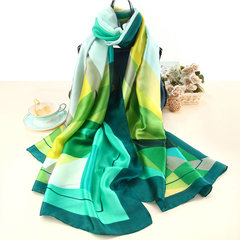 Silk Summer Summer Scarf, women's sunscreen shawl scarf, spring and Autumn Winter Scarf 2017 colors - yellow green