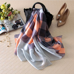 Silk summer wear scarf, female sunscreen shawl scarf, spring and Autumn Winter Scarf 2017 stripes Blue Orange