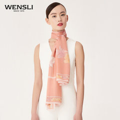 The new spring and summer 2017 Wensli silk silk long scarf scarf shawl Beach Towel - flower gift Weiyang Beach Towel - Weiyang pink flowers