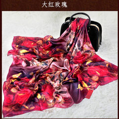 Heavy silk, silk scarf, silk scarf, spring and autumn scarf, seasonal shawl, 2017 new red rose.