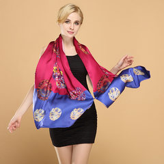 China silk shawl, wind changeable multifunctional scarves silk scarf for female spring and winter Tang grass riches and honour