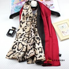 Fashion recommended ~ leopard Satin color matching high-grade silk scarf silk scarf scarf shawl female Leopard Print