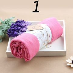 Scarf female summer shawl, Korean version, long spring, autumn flax, ladies' winter scarf, cotton, linen, pure color, student 1-, light rose red.