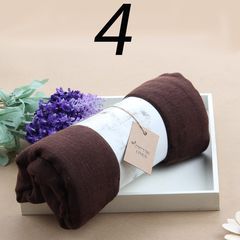Scarves, summer shawls, Korean version, long, thin, spring, autumn, flax, ladies, winter scarves, cotton, linen, pure color, students, 4- coffee.