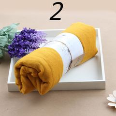 Scarf female summer shawl, Korean version, long spring, autumn flax, ladies, winter scarves, cotton, linen, and pure color students, 2- Jiang Huang
