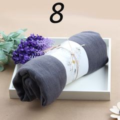 Scarf female summer shawl, Korean version, long spring, autumn flax, ladies, winter scarves, cotton, linen, pure color, students, 8-, deep grey.