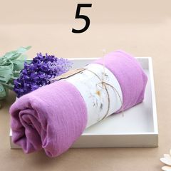 Scarf female summer shawl, Korean version, long spring, autumn flax, lady winter scarf, cotton, linen, pure color, student 5-, lavender.