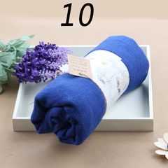 Scarf female summer shawl, Korean version long thin thin spring autumn flax lady winter scarf, cotton, hemp, pure color student 10- treasure blue