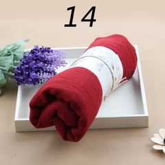 Scarf female summer shawl, Korean version, long spring, autumn flax, ladies, winter scarves, cotton, hemp, pure color, student 14-, jujube red.