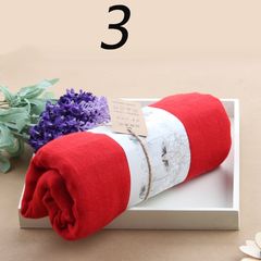 Scarf female summer shawl, Korean version long thin thin spring autumn flax lady winter scarf, cotton, hemp, pure color student 3- red