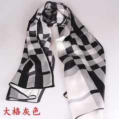 A couple of genuine silk silk and lengthen the summer and no good silk scarf Plaid shawl Big grey