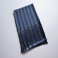 The export of spring and summer all-match narrow strip decorative long scarf silk cotton Unisex scarf The blue bar