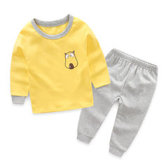 Children underwear set cotton new winter thermal underwear sets baby boy long johns 5505 Yellow (small head). 160cm