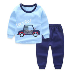 Children underwear set cotton new winter thermal underwear sets baby boy long johns 5505 Blue (a car) 160cm