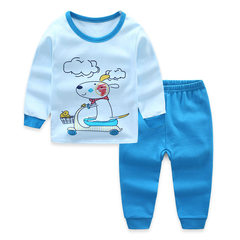 Children underwear set cotton new winter thermal underwear sets baby boy long johns 5505 Sky blue (rabbit ride) 160cm
