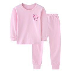 Autumn children thermal underwear sets new men and women baby long johns children sweater line pants Pink Panda 80cm