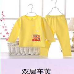 2017 new funny happy autumn clothes cotton underwear 90-120 code set two mail package Double deck car yellow 100cm
